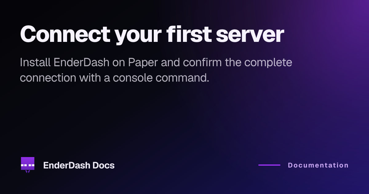 Connect Your First Server | EnderDash Docs